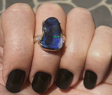 Load image into Gallery viewer, Boulder Opal Ring, Size 9, Solid Opal, Australian Opal, Sterling Silver, October Birthstone - GemzAustralia 