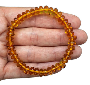 Baltic Amber Bracelet, Fossilized Tree Resin, Cognac Amber, Natural, Energy Stone - GemzAustralia 