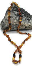 Load image into Gallery viewer, Baltic Amber Necklace, 53cm, Fossilized Tree Resin, Cognac, Black/Cherry &amp; Butterscotch - GemzAustralia 