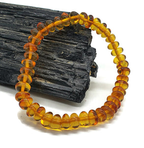 Baltic Amber Bracelet, Fossilized Tree Resin, Cognac Amber, Natural, Energy Stone - GemzAustralia 