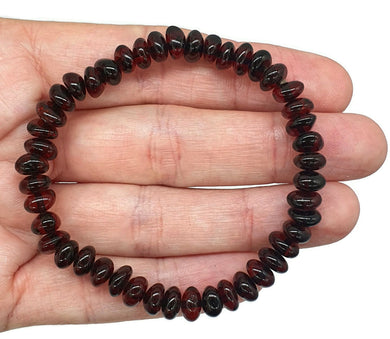 Baltic Red Amber Bracelet, Fossilized Tree Resin, Cherry Amber beaded bracelet, Natural - GemzAustralia 