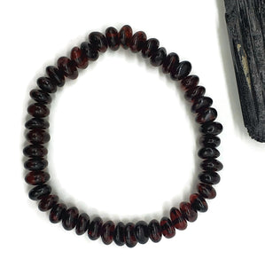 Baltic Red Amber Bracelet, Fossilized Tree Resin, Cherry Amber beaded bracelet, Natural - GemzAustralia 