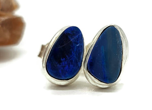 Australian Opal Studs, Sterling Silver, Blue Opal, Love and Passion Stone, Opal Doublets - GemzAustralia 