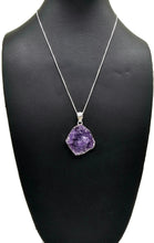 Load image into Gallery viewer, Druzy Amethyst Pendant, Natural Shape, Sterling Silver, February Birthstone - GemzAustralia 