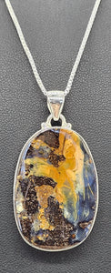 Queensland Boulder Opal Pendant, Solid Opal, Australian Opal, Sterling Silver - GemzAustralia 