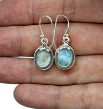 Load image into Gallery viewer, Larimar Earrings, Dolphin Stone, Stone of Atlantis, Sterling Silver, Oval Shaped - GemzAustralia 