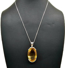 Load image into Gallery viewer, Massive Statement Citrine Pendant, Sterling Silver, 37 carats, Oval Facet - GemzAustralia 