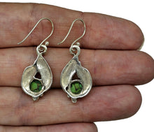 Load image into Gallery viewer, Green Mojave Turquoise Earrings, Sterling Silver, Leaf Design, Protection Stone - GemzAustralia 