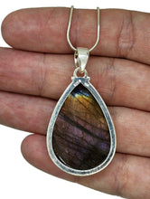 Load image into Gallery viewer, Stunning Purple Labradorite Pendant, Sterling Silver, Teardrop Shaped, Magical Gemstone - GemzAustralia 