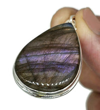 Load image into Gallery viewer, Stunning Purple Labradorite Pendant, Sterling Silver, Teardrop Shaped, Magical Gemstone - GemzAustralia 