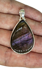 Load image into Gallery viewer, Stunning Purple Labradorite Pendant, Sterling Silver, Teardrop Shaped, Magical Gemstone - GemzAustralia 