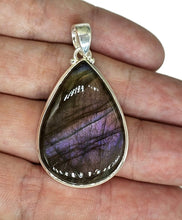 Load image into Gallery viewer, Stunning Purple Labradorite Pendant, Sterling Silver, Teardrop Shaped, Magical Gemstone - GemzAustralia 