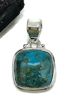 Load image into Gallery viewer, Square Turquoise Pendant, Sterling Silver, December Birthstone, Blue Turquoise - GemzAustralia 