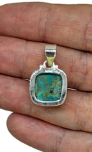 Load image into Gallery viewer, Square Turquoise Pendant, Sterling Silver, December Birthstone, Blue Turquoise - GemzAustralia 