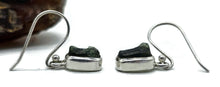 Load image into Gallery viewer, Moldavite Earrings, Sterling Silver, Rectangle Shaped, Meteorite Stone - GemzAustralia 