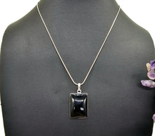 Load image into Gallery viewer, Black Onyx Pendant, Sterling Silver, Pear Shaped, Protection Stone, lucky Gem - GemzAustralia 