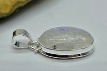 Load image into Gallery viewer, Rainbow Moonstone Pendant, Oval Shape, Sterling Silver, Goddess Gemstone - GemzAustralia 