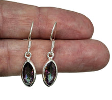 Load image into Gallery viewer, Mystic Topaz Earrings, Marquise Shaped, 4 carats, Sterling Silver, Purple/Green Gem - GemzAustralia 