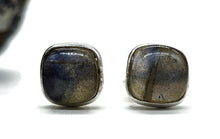 Load image into Gallery viewer, Labradorite Studs, Square Shaped, Sterling Silver, Blue Green Labradorite - GemzAustralia 