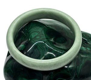 Solid Jade Bangle, 60mm Diameter, Green Nephrite Jade, Protection Gem, Lucky Gem - GemzAustralia 