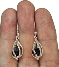 Load image into Gallery viewer, February Birthstone Earrings, Raw Amethyst Cage Earrings, Sterling Silver - GemzAustralia 