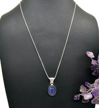 Load image into Gallery viewer, Tanzanite Pendant, Sterling Silver, Cabochon Tanzanite, Oval Shaped, Invites Protection - GemzAustralia 