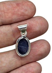 Tanzanite Pendant, Sterling Silver, Cabochon Tanzanite, Oval Shaped, Invites Protection - GemzAustralia 