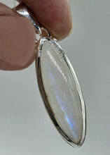 Load image into Gallery viewer, Rainbow Moonstone Pendant, Marquise Shape, Sterling Silver, Goddess Gemstone - GemzAustralia 