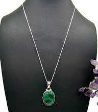 Load image into Gallery viewer, Malachite Pendant, Sterling Silver, Oval Shape, Beautiful Rich Green Gemstone - GemzAustralia 