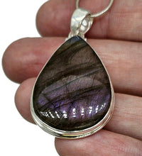 Load image into Gallery viewer, Stunning Purple Labradorite Pendant, Sterling Silver, Teardrop Shaped, Magical Gemstone - GemzAustralia 