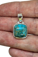 Load image into Gallery viewer, Square Turquoise Pendant, Sterling Silver, December Birthstone, Blue Turquoise - GemzAustralia 