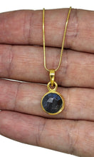 Load image into Gallery viewer, Blue Labradorite Pendant, Gold Plated Sterling Silver, Round Faceted, Magical Gemstone - GemzAustralia 