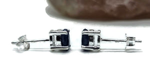 Australian Sapphire studs, 1.78 carats, Sterling Silver, Oval facet, Blue Sapphire - GemzAustralia 