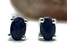 Load image into Gallery viewer, Australian Sapphire studs, 1.78 carats, Sterling Silver, Oval facet, Blue Sapphire - GemzAustralia 