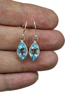 Blue Topaz Drops, 8.4 cts, Marquise Faceted, Sterling Silver, December Birthstone - GemzAustralia 