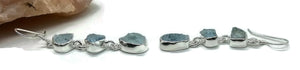 Three drop Aquamarine Earrings, March Birthstone, Sterling Silver, Raw Aquamarines - GemzAustralia 