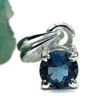 Load image into Gallery viewer, Brilliant cut, London Blue Topaz Pendant, Sterling Silver, December Birthstone - GemzAustralia 