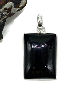 Black Onyx Pendant, Sterling Silver, Pear Shaped, Protection Stone, lucky Gem - GemzAustralia 