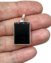 Load image into Gallery viewer, Black Onyx Pendant, Sterling Silver, Pear Shaped, Protection Stone, lucky Gem - GemzAustralia 