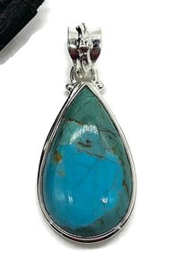 Turquoise Pendant, Pear Shaped, Sterling Silver, December Birthstone - GemzAustralia 