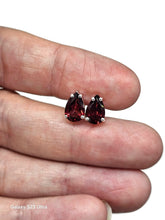 Load image into Gallery viewer, Garnet Studs, Sterling Silver, January Birthstone, 2.4 carats, Pear Faceted - GemzAustralia 