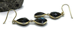 Luscious Labradorite Earrings, Gold Plated Sterling Silver, Genuine Gemstones - GemzAustralia 