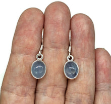 Load image into Gallery viewer, Aquamarine Earrings, Oval Cabochons, Sterling Silver, March Birthstone, 7 carats - GemzAustralia 