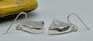 Raw Moonstone Earrings, Sterling Silver, June Birthstones, Rough Moonstones - GemzAustralia 