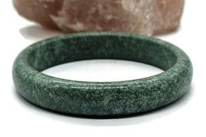 Solid Jade Bangle, Green Nephrite Jade, Protection Gem, Lucky Gemstone, Good Fortune - GemzAustralia 