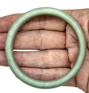 Solid Jade Bangle, 60mm Diameter, Green Nephrite Jade, Protection Gem, Lucky Gem - GemzAustralia 