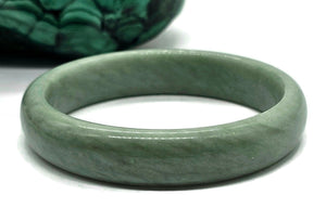 Solid Jade Bangle, 60mm Diameter, Green Nephrite Jade, Protection Gem, Lucky Gem - GemzAustralia 