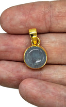 Load image into Gallery viewer, Round Aquamarine Pendant, March Birthstone, Sterling Silver, 18K Gold Plated - GemzAustralia 