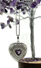 Load image into Gallery viewer, Amethyst Heart Pendant, February Birthstone, Fancy Heart Design, Spiritual Stone - GemzAustralia 