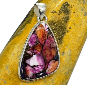 Pink Opal & Oyster Turquoise Pendant, Sterling Silver - GemzAustralia 